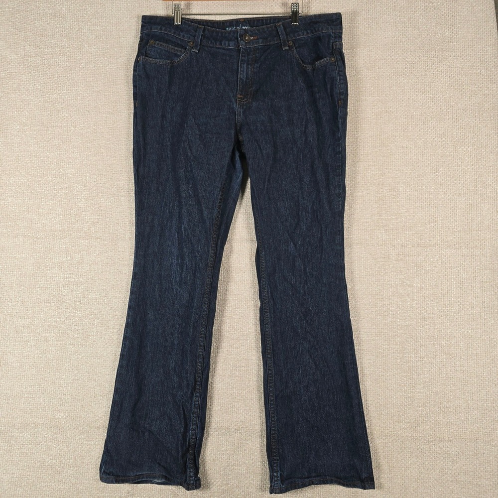 Apt 9 Womens Bootcut Jeans Dark‎ Wash Blue Denim Stretch Size 16W 36x31